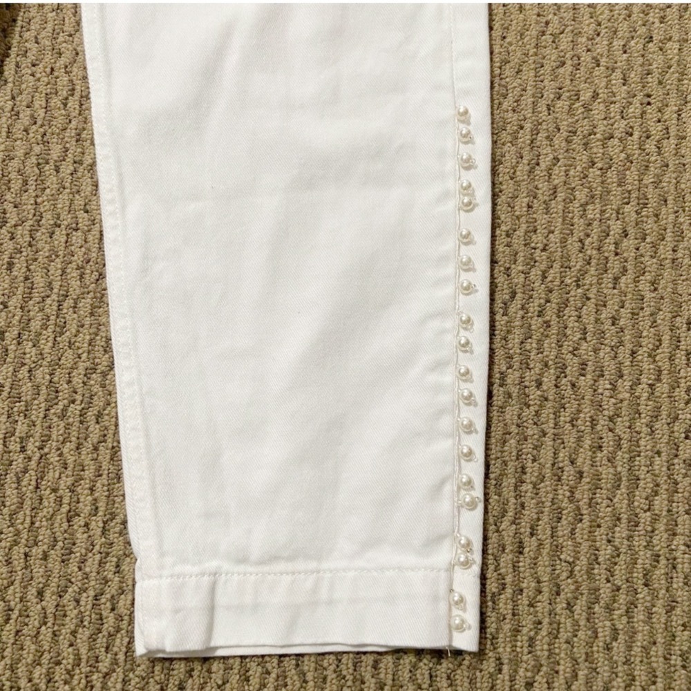 Zara‎ High Waisted White Pearl Denim - Picture 9 of 11